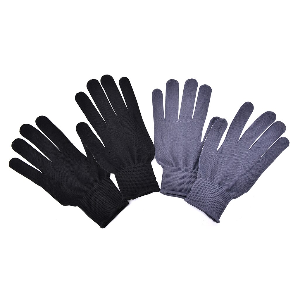 1 paire cheveux lisseur Perm curl coiffure résistant à la chaleur doigt gant noir gris couleur thermique style gants