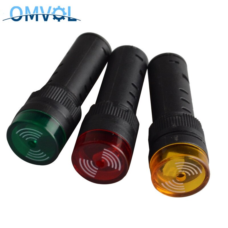 1PC 16mm Panel Mount led Indicator buzzer 5V 12V 24V 220V led buzzer Flash Light