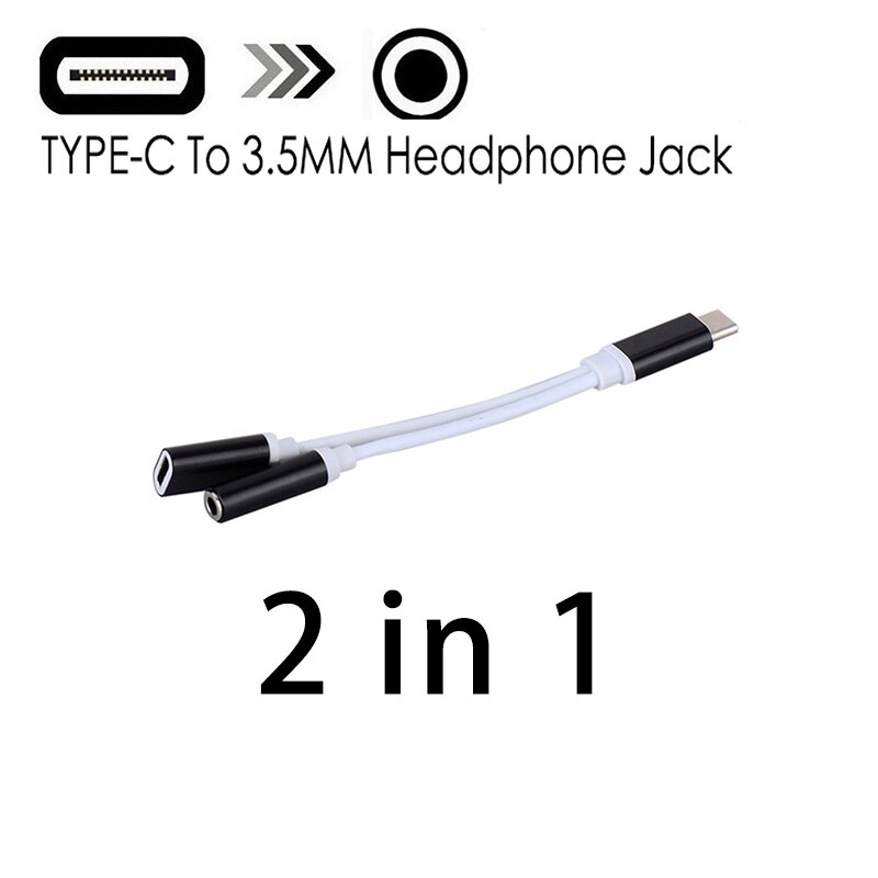 2 In 1 Typ C Zu 3,5 Mm Ladegerät Kopfhörer Audio Jack USB C Kabel Tragbare Typ-C Zu 3,5mm Stecker Adapter für Handy: 1