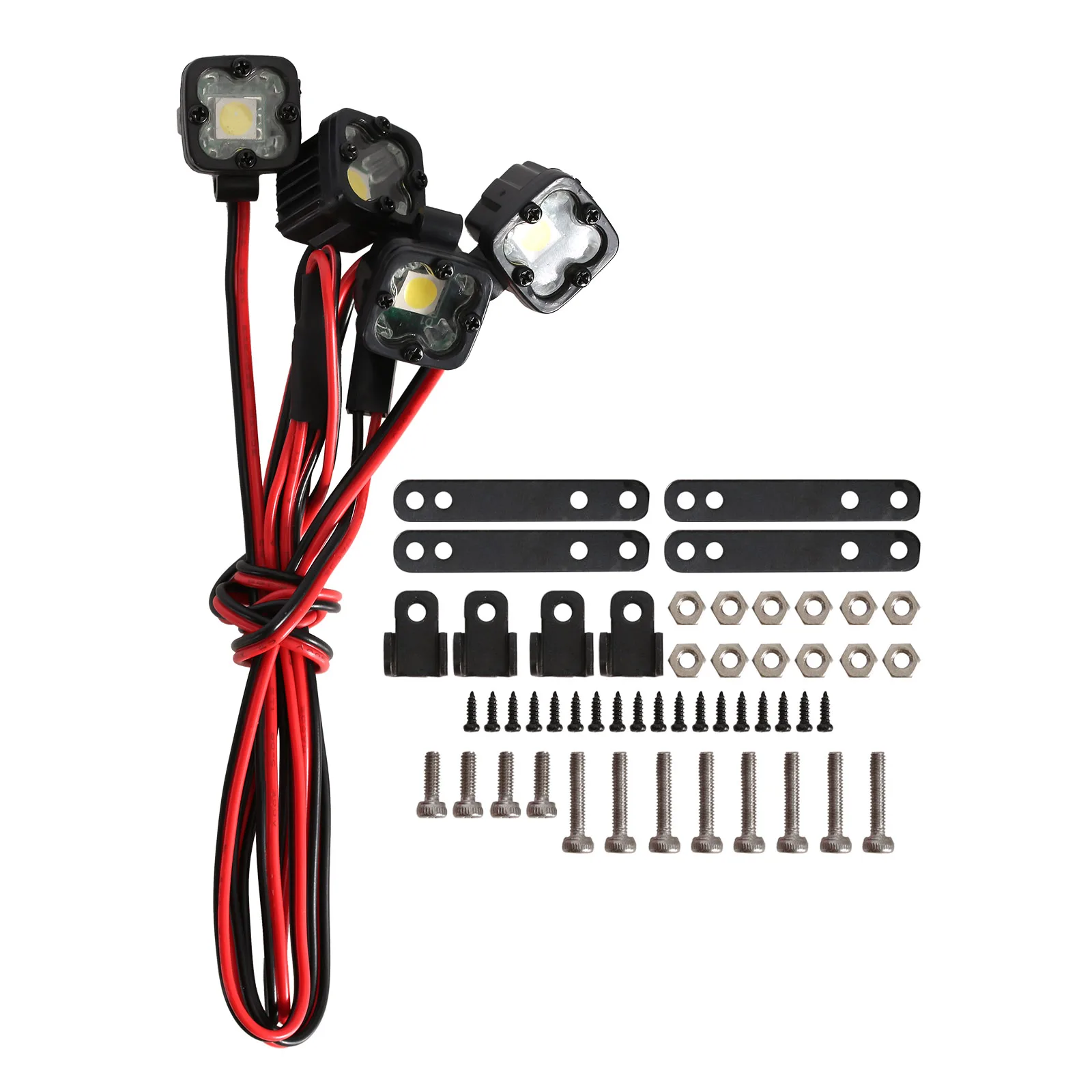 INJORA RC Car Bright LED Lights Headlight Spotlight for 1/10 RC Crawler Axial Traxxas TRX4 TRX6 SCX10 90046 Wraith Redcat Gen8