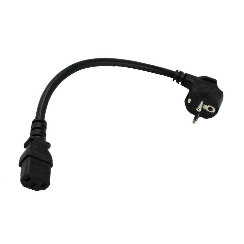 Europe EU plug Flat Nema 5-15P to IEC C13 Power Cord 0.2M 0.5M IEC C13 EU power mains cable AC EU Plug to IEC Kettle C13
