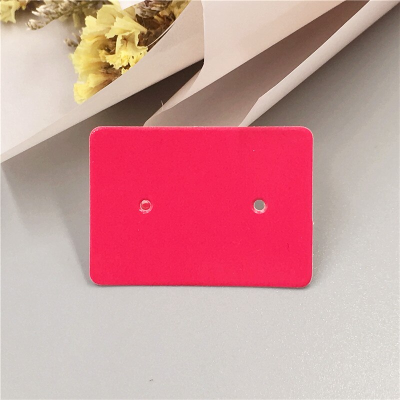 100pcs 3.5x 2.5cm compact and cute DIY handmade jewelry display card ear nail/earring price tag card: Rose red