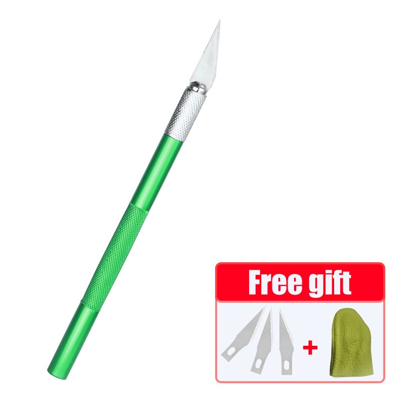 Stainless Steel Precision Knife Hobby Knife Razor Tool with Art Work Cutting Caving Sculpture Knife with Free: D