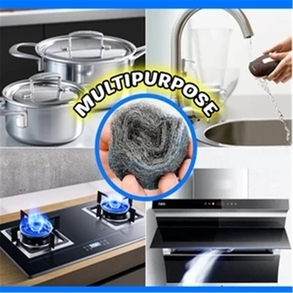 10PCS Multifunctional Use Steel Wool Soap Pads Cleans To a Brilliant Soap Kitchen Cleaner Cleaning Ball Accessiores