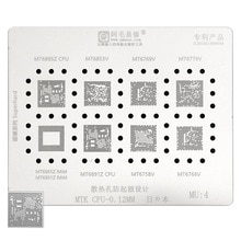 BGA Reballing Stencil MU4 For MTK CPU 6885Z MT6853V 6769V 6779V 6891Z 6758V 6768V RAM MT6885Z Steel mesh: Default Title