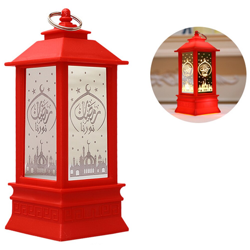 Hanging Lantern 3 PcsButton Battery Ramadan Lantern LED Lights Muslim Party Hanging Decor Supplies Eid Mubarak: Red