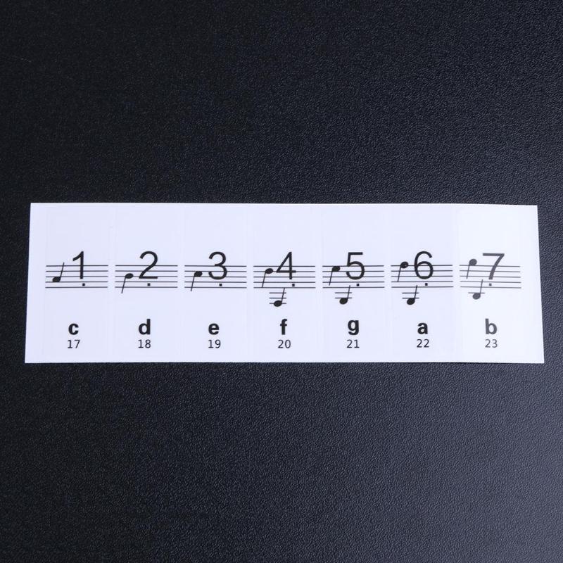 88 touches transparentes clé Note autocollants pour Piano clavier électronique Stave Note autocollant pour blanc clé clavier autocollant