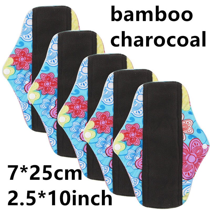 1pc Dag Gebruik Maandverband met Organische Bamboe Innerlijke Waterdichte Gedrukt Regelmatige Flow Herbruikbare Super Zachte Mama Pads: M-28