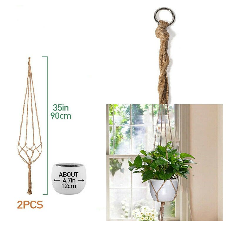 Handgemaakte Macrame Plant Hanger Bloempot Hanger Mand Lifting Touw Opknoping Pannenlap Voor Wanddecoratie Countyard Tuin