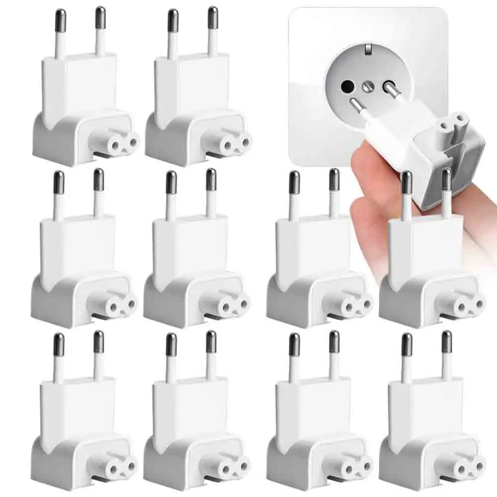 Portable Travel EU Plug Adapter 6A Fast Charging Laptop Converters for Apple MacBook IPad Pro for Magsafe Wall Charger Adapters