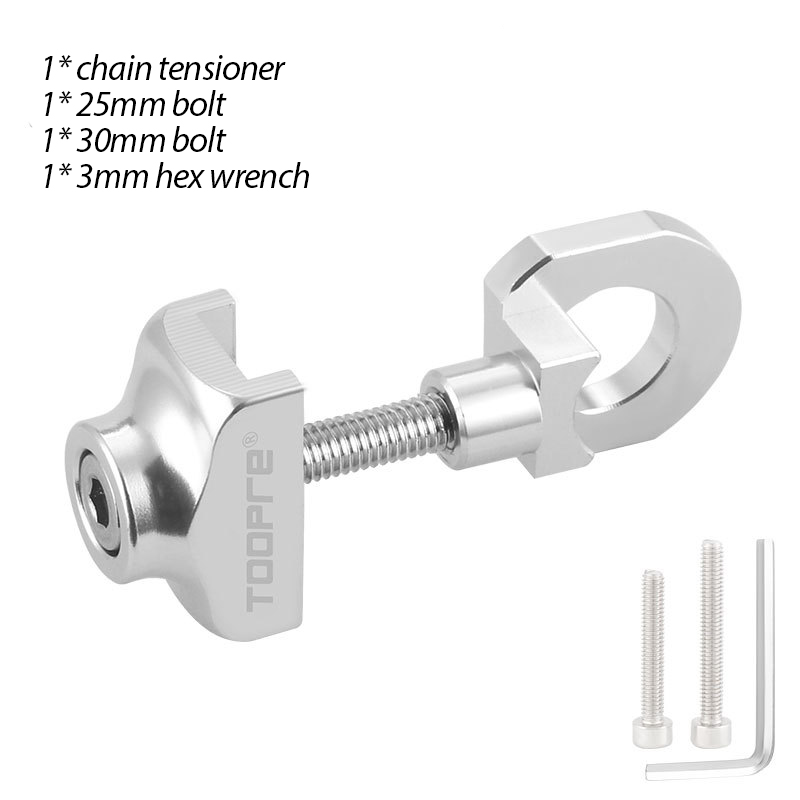 Toopre Faltrad Single Geschwindigkeit Kettenspanner Fahrrad BMX Fest Ausrüstung Kettenspanner Aluminiumlegierung Passend für 3/8 Achsen: Silber