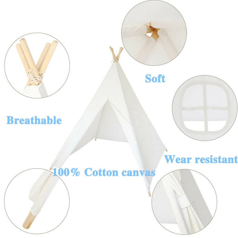 1.35m Large Unbleached Canvas House Tipi Tent Portable Kids Tent Indian Play Tents Children's Tents Little House Room Decoration