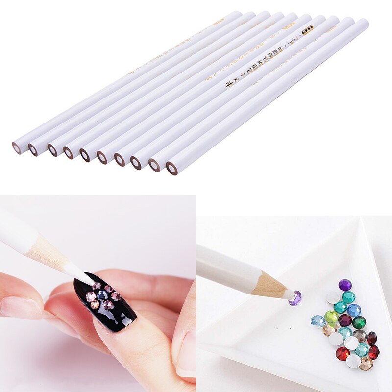 5 stks/set Top Professionele Houten Puntjes Potloden Point Boor Pen voor Nail Art Rhinestones Gems Picking Gereedschap