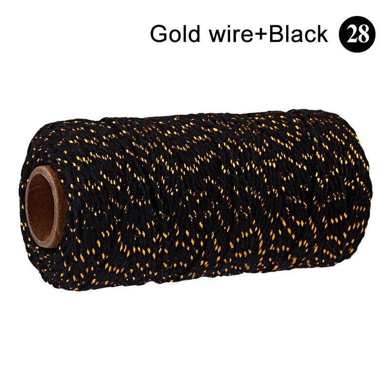 100M/Roll Cotton Cord Baker Twine String Colorful Cotton Craft Twine Home for Textile Packaging Christmas DIY Wedding Decor: Fluorescent Yellow