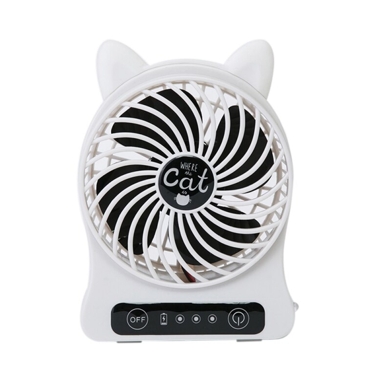 Miniventilador USB portátil con forma de gato para el hogar y la Oficina, ventilador de escritorio con carga Micro USB recargable, refrigeración por aire, para viajes y hogar