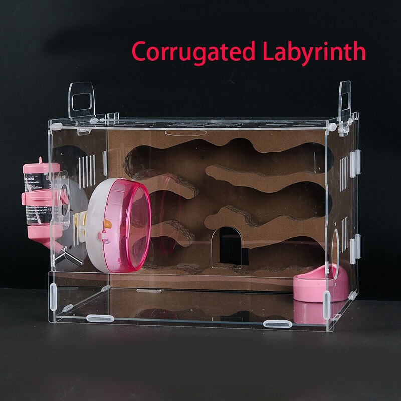 Transparent Hamster Cage Acrylic Large Hamster Guinea Pig Cage Labyrinth Villa Small Pet Nest Full Toys Set Hamster Accessories: 02