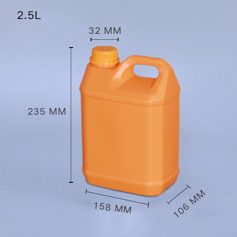 Dicht 2,5 liter HDPE kunststoff Behälter Lebensmittel Klasse flüssigkeit jerry können Verdicken Leere Desinfektionsmittel Fass 1Stck: Orange