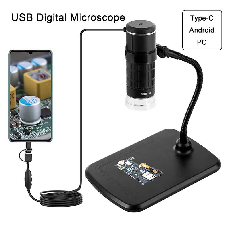 LED USB Digital Microscope 1000X WIFI Mobile Phone Microscope Support IOS Android PC Video Microscope for Skin Detection: USB Microscope