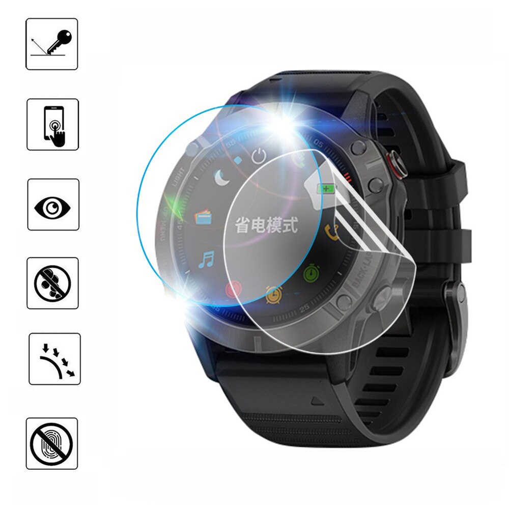 2Pcs Hydrogel Film Screen Protectors Voor Garmin Fenix 6 6S 6X Pro Sapphire Solar 2.5D Soft Tpu Clear horloge Shockproof Cover Case
