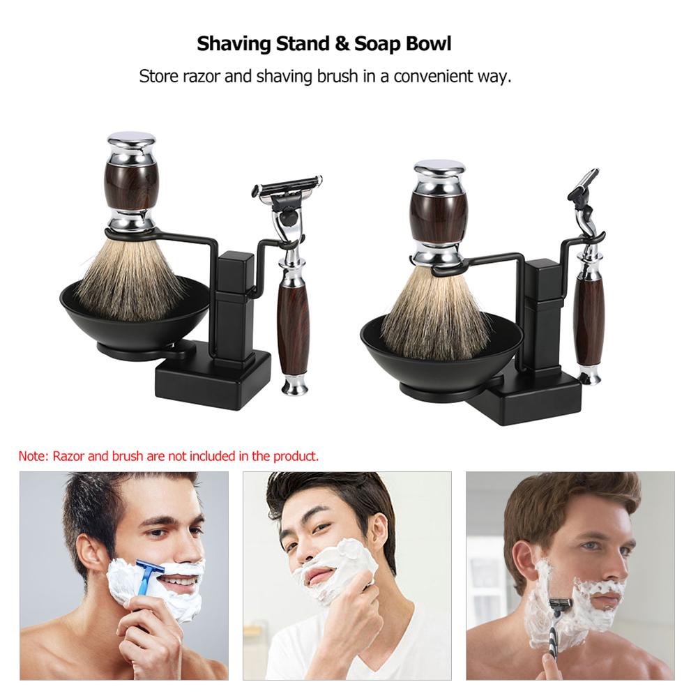 2 in 1 Shaving Stand Holder Set for Shaving Brush Razor Soap Bowl Mug Cup Set Shaving Kit Male Facial Cleaning Tool