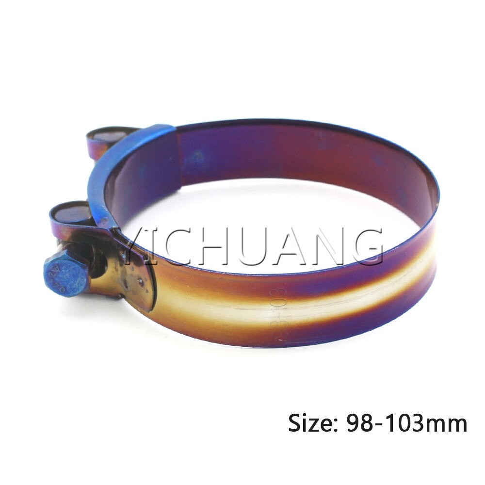 Universal Stainless Steel Hose Clamp Kit Adjustable Titanium Blue T Bolt Clamp 1 inch to 4.45 inch 26mm to 113mm: 98-103