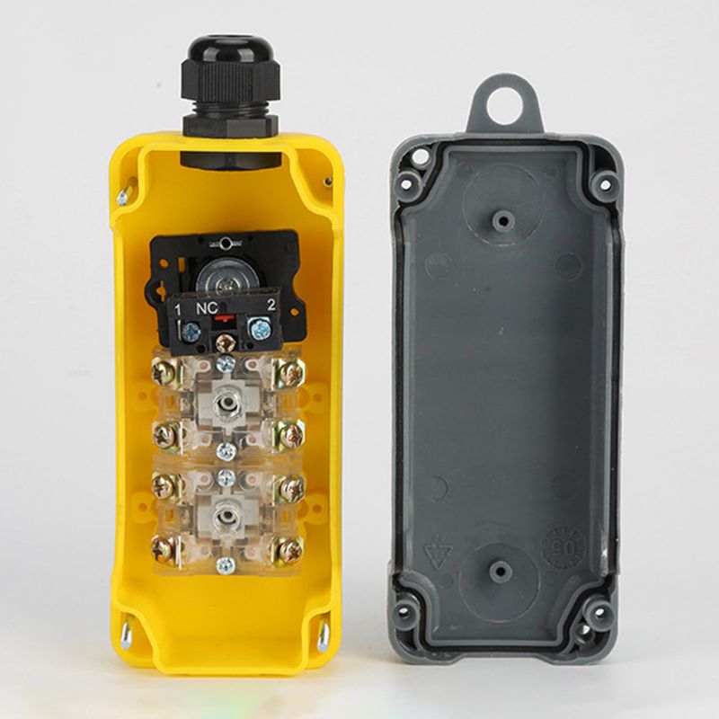Waterproof Industrial Push Button Switch Emergency Stop for Electric Crane Hoist Pendant Control Station E7CB