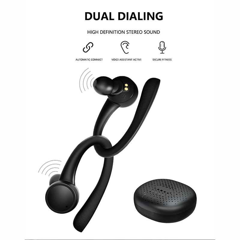 Tws Bluetooth 5.0 Oortelefoon Hifi Stereo Sport Waterdichte Draadloze Hoofdtelefoon Oorhaak Headset Oordopjes Met Microfoon Voor Xiaomi