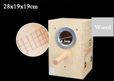 Parrot Parakeet Wooden Bird Breeding Box Eco-friendly Protect Eggs Incubator Warm Bird Nest For All Mini Birds Cage Accessories: XLsize right hanging