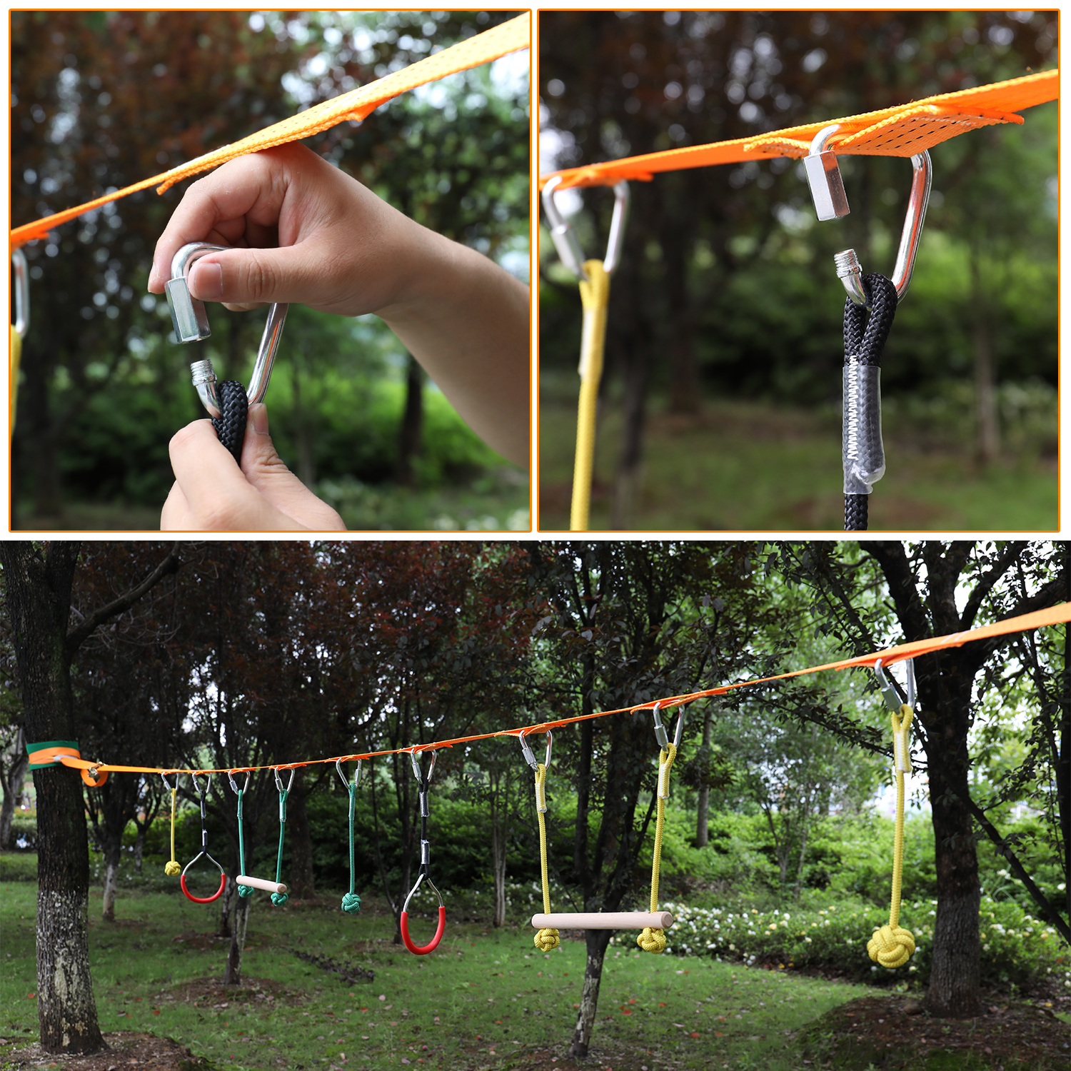 Children Climbing Ninja Rope Ninja Line Obstacle Training Equipment Kids Fun Slack Line Outdoor Children's Sports Equipment