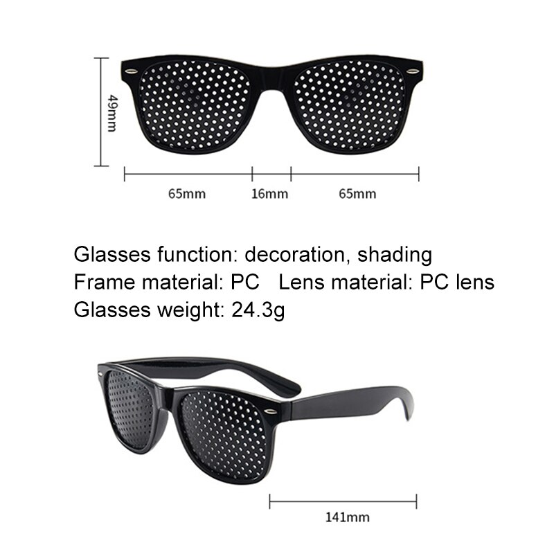Pin Hole Glasses Eye Vision Care Wearable Corrective Glasses Improver Stenopeic Pinhole Relieve Fatigue Eye Color Protection