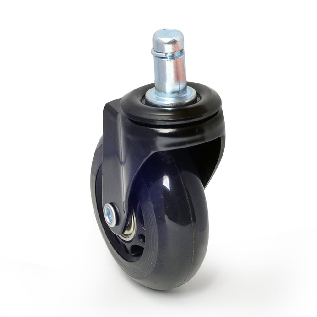 2.5Inch/3Inch Pu Wiel Borgring Caster Zwart Sterke Dragende Transparante Wiel Bureaustoel Stille Wiel