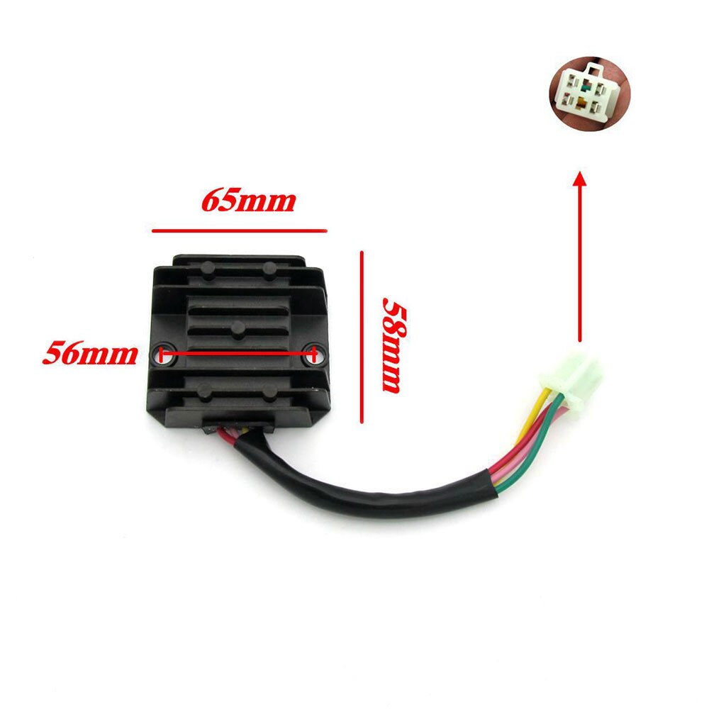 Rectificador regulador de voltaje para motocicleta CG125, 4 cables, 4 pines y 12 accesorios de aluminio