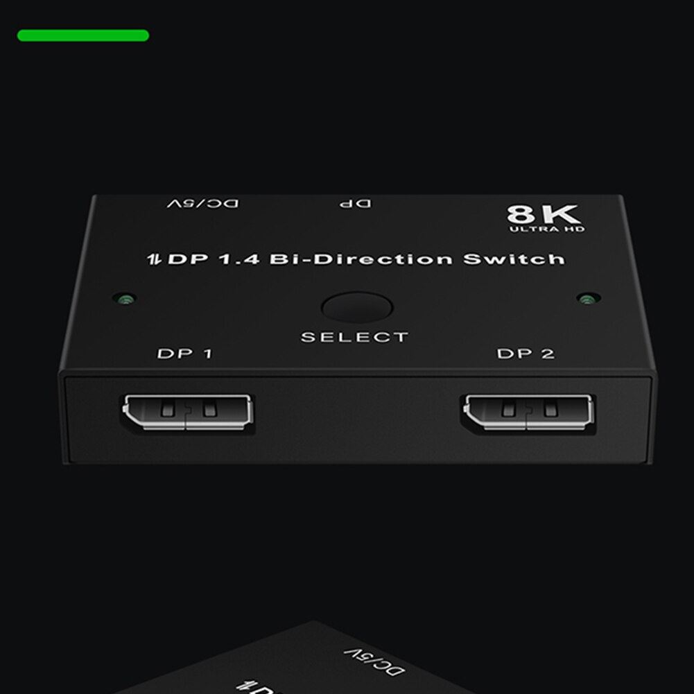 Plug And Play Displayport 8K60Hz 2 Ports HDCP Displays 3D Multiple Source Manual Splitter Converter DP 1.4 Bi-Direction Switch