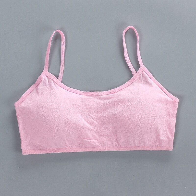 Lingerie Tops for Teenage Girls Camisoles Tanks Straps Bra Wire Free Adjustable Bralette Cotton Soft Suspender Bras Underwear: Pink