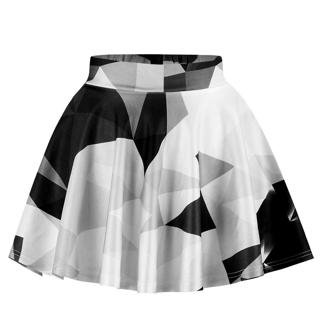 SAGACE Kids Girl Skirt Summer Galaxy 3D Digital Printing Girl Individual Personality Princess Casual Pleated Skirts: Gray