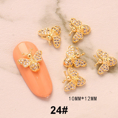 Bijoux en métal pour ongles, breloques en diamant, décoration pour manucure, 5 pièces