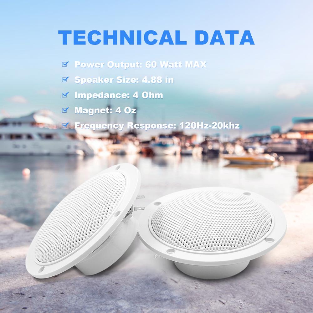 120W 4 "étanche Marine blanc haut-parleurs 2 voies gamme complète stéréo bateau haut-parleur 1 paire