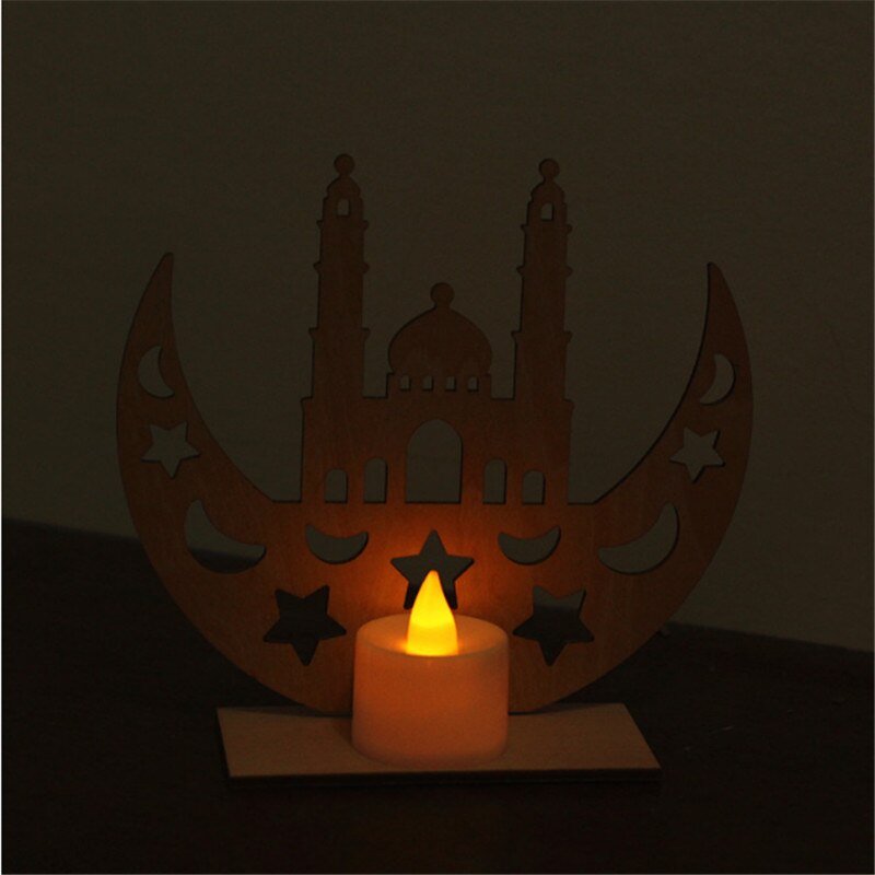 LED Houten Eid Mubarak Plaque Moon Star Ramadan Ornament Moslim Decor Hanger Hout Kunst Ambachten Plaque Opknoping Hanger: C