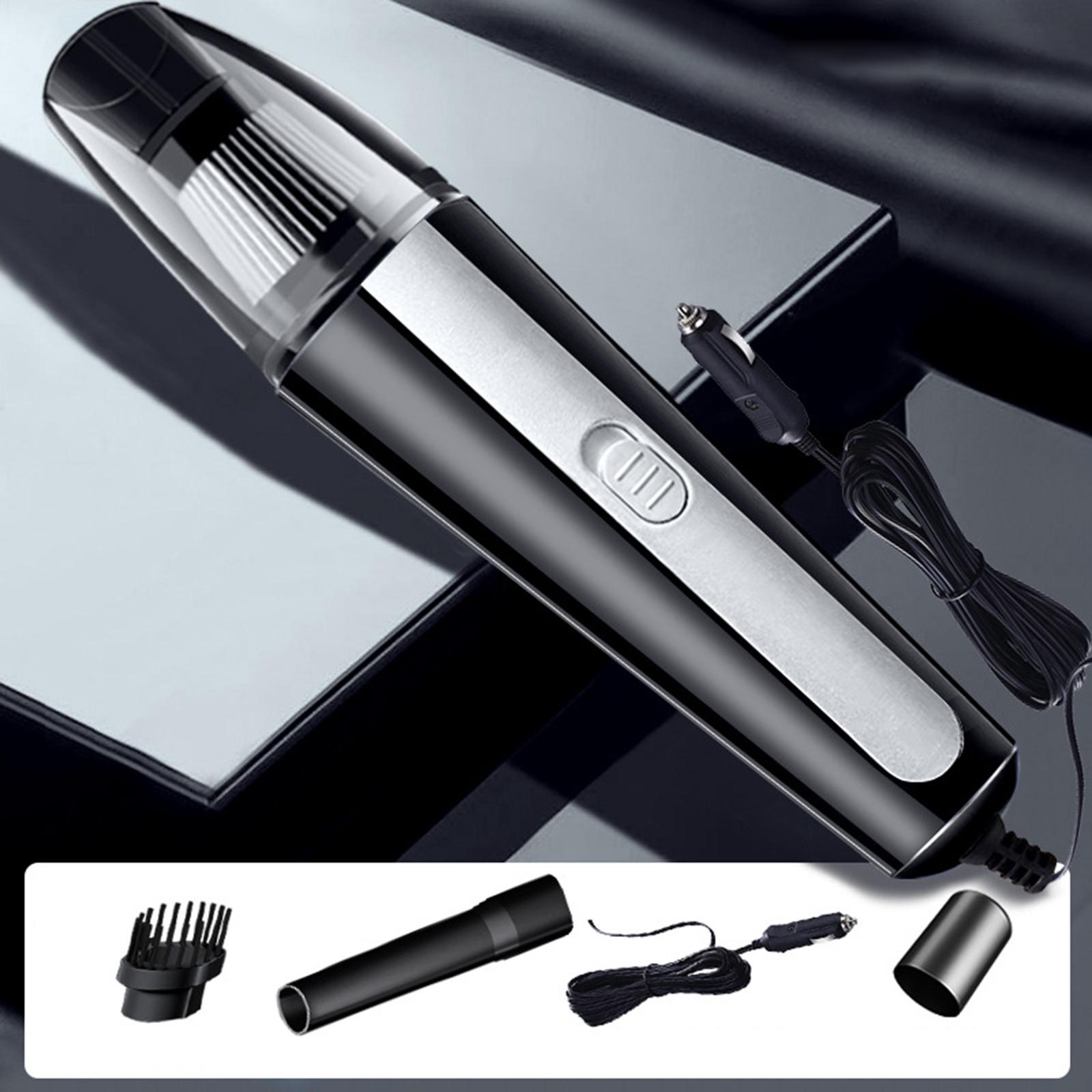 Handheld Cars Vacuum Cleaner Dry and Wet Use 6000PA 4000mAh 2 Nozzles Powerful Cyclone Suction Fits for Home Office Vehicle Part: Wired Black