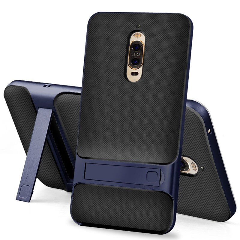 3D Kickstand Luxury Cases for Huawei Mate 9 Pro Cover TPU+PC Silicone 360 Protective Mobile Phone Back Armor Mate9Pro Mate9 9Pro: Royce Navy