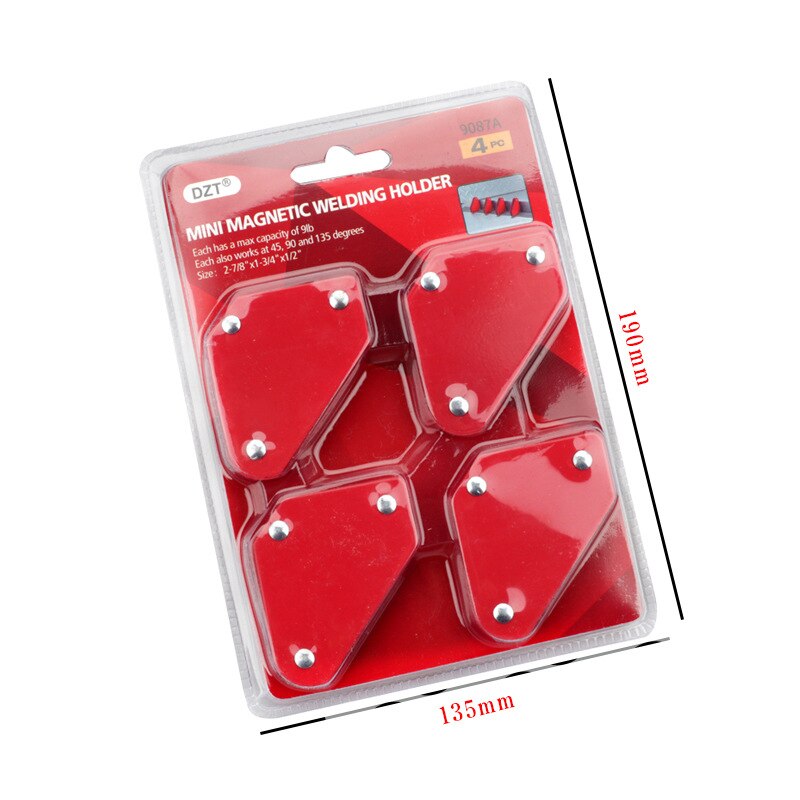4 stk/sæt 9 lbs mini trekant svejsepositioner magnetisk hjørne fast vinkel loddelokaliseringsværktøj svejsetilbehør