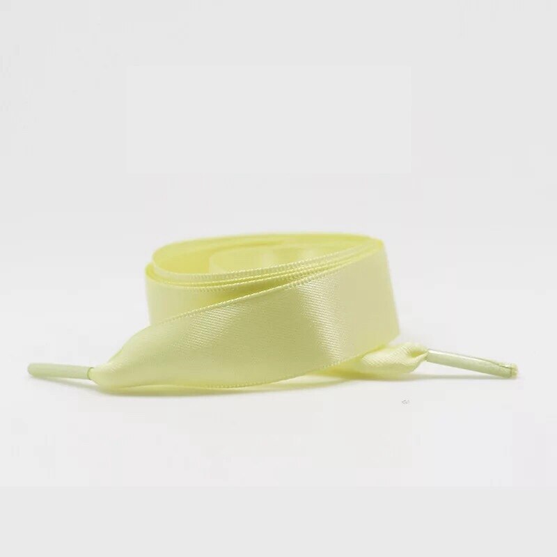 1 Paar 2cm Breite Satin Schnürsenkel flache Seide Band Schnürsenkel Stiefel Turnschuhe Schnürsenkel 19 Farben Länge 80cm 100cm 120cm S-1: Beige / 80cm