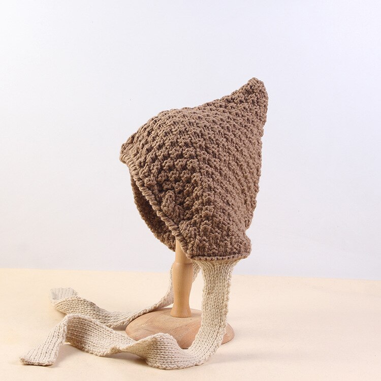 Lvren 001 vinter dame & #39 ;s uformelt strikket lue øreklaff jente dame tykk varm bomber lue caps med hale: 005