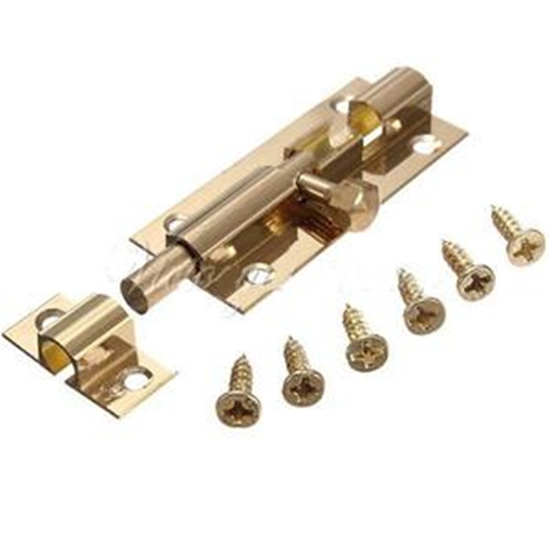 4sizes Brass Doors Slide Latch Lock Bolt Latch Barrel Home Gate Safety Hardware Screws Bathroom Latch Lock