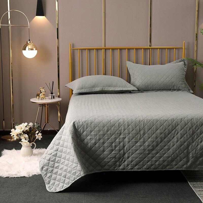 3 stk / sæt bomuldsdæksæt sengetøj dyner quiltet sengetæppe sengetæppe pudebetræk king queen size tæppe sæt  qt009: Konge 260 x 230 3 opcs / Beige