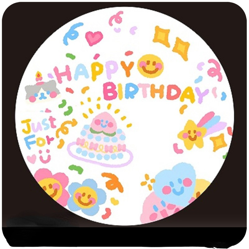 INS Happy Birthday Projector Lamp Korean Party Arrangement Background Props Light Photo Atmosphere Projector Romantic: F no battery