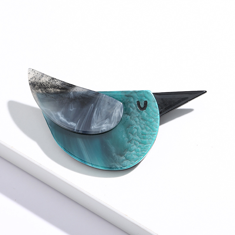 Leuke Levendige Vliegende Vogel Broche High-end Acryl Broches Casual Pin Badge Vrouwen Mannen Jas Pak Corsage Accessoires Kraag pinnen: Rhodium Plated