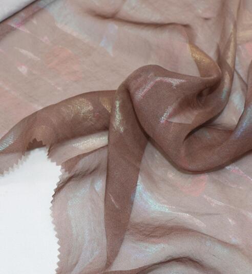 Dancing Stage Cosplay Dress Chiffon Fabric Bronzed Flowing Fabric Shiny Thin Fabric Bronzing Costume Fabric DIY 1M: Khaki