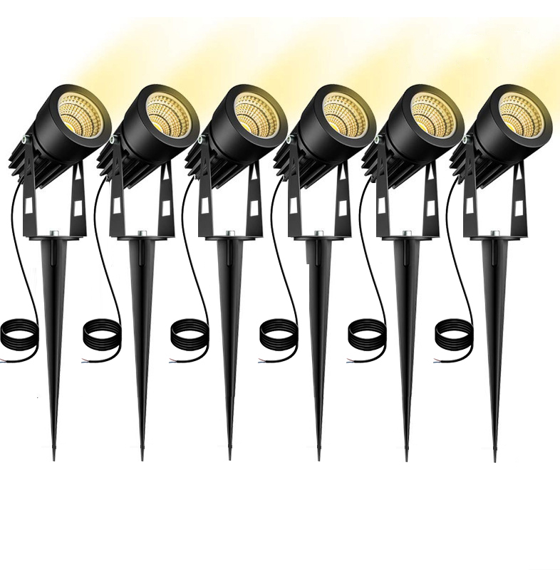 Hem aluminium led trädgårdsbelysning 5w utomhus spik gräsmatta lampa vattentät belysning led spotlights 0.5 meter kabel  ac110 v 220v dc12v