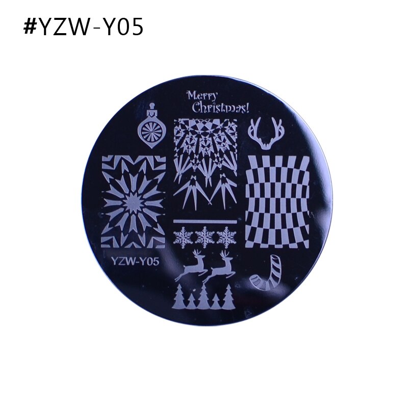 Christmas Nail Stamping Plates Nail Stamp Polish Image Nail Art Image 55mm Stamp Stamping Manicure Template Tools: YZW-Y05